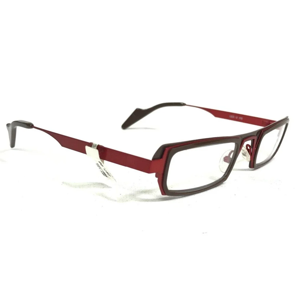 Anne et Valentin Eyeglasses Frames LED U 116 Brown Red Rectangular 45-25-135
